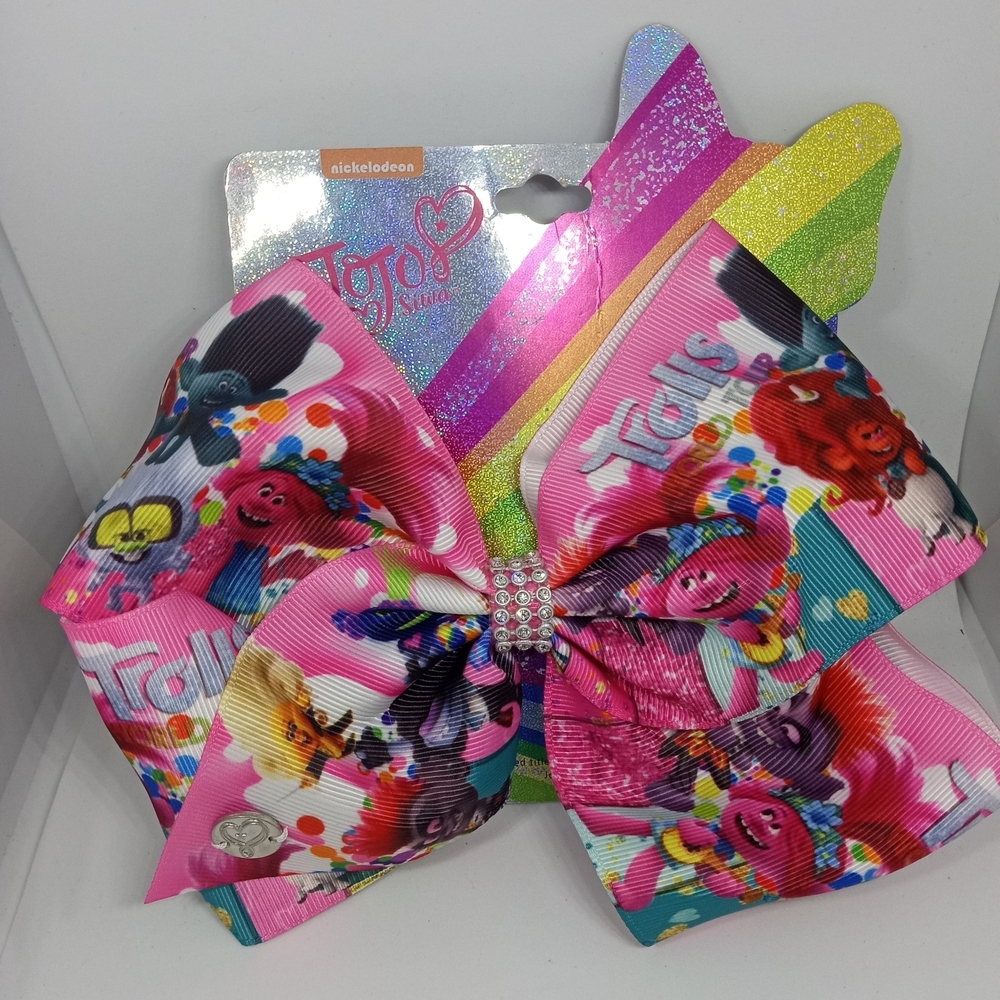 JoJo Siwa Pink and Multicolor Trolls Hair Bow